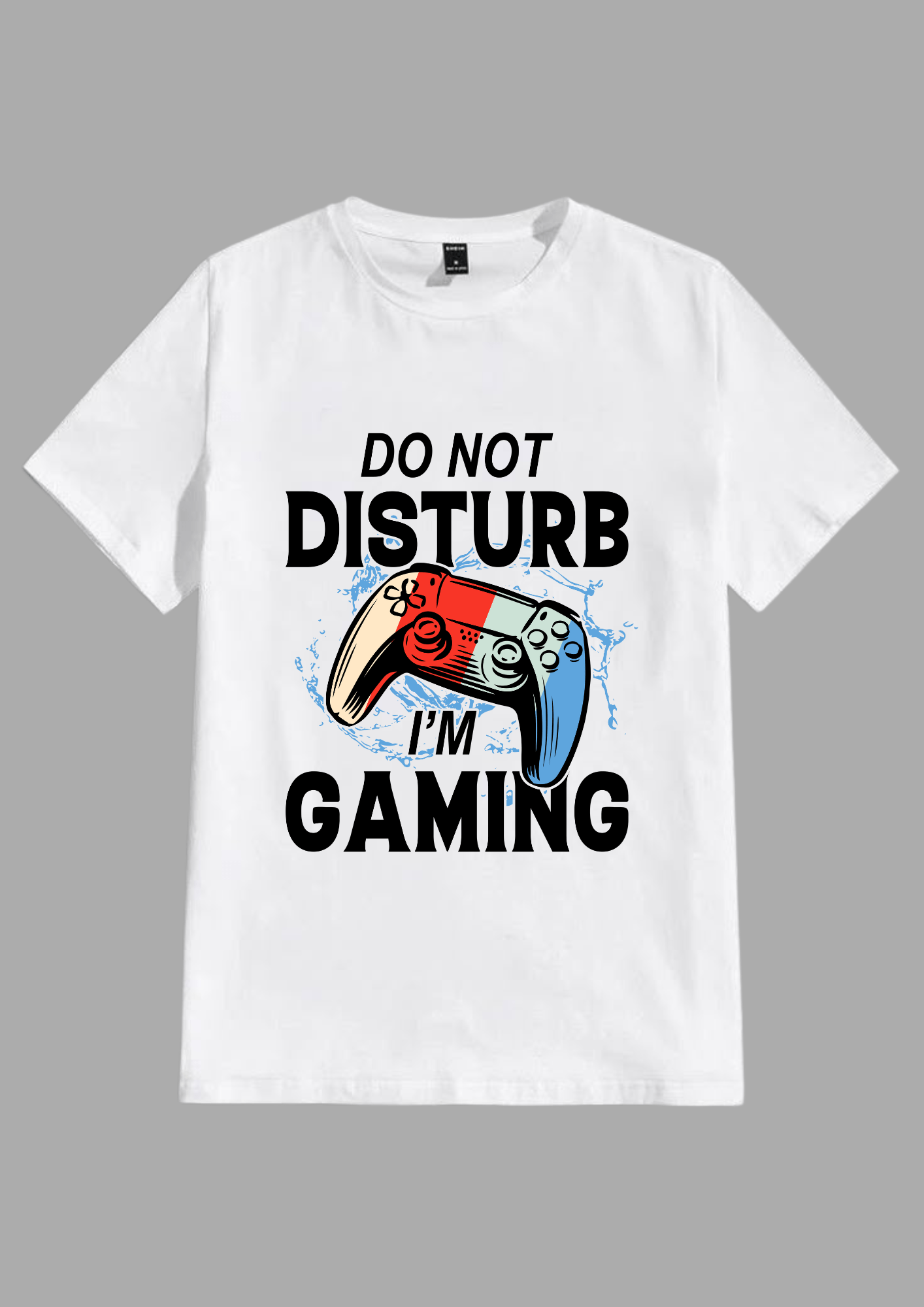 DO NOT DISTURB I'M GAMING PRINTED WHITE TSHIRTS FOR MEN - Creazywolfs