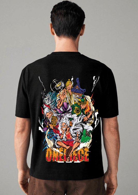 ONE PIECE ANIME PRINTED BLACK TSHIRT FOR MEN - Creazywolfs