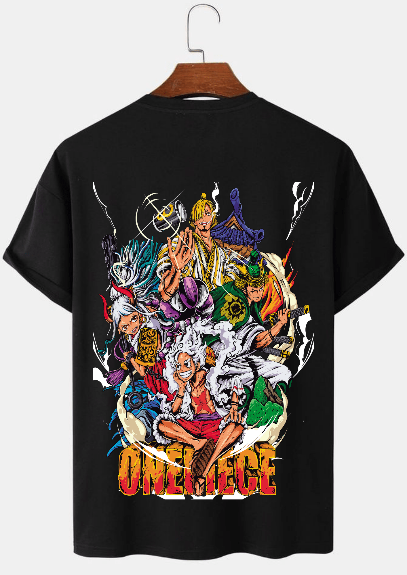 ONE PIECE ANIME PRINTED BLACK TSHIRT FOR MEN - Creazywolfs