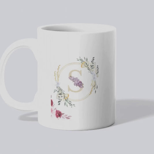 Beautiful Alphabet S Letter Printed Mug – Customize Mugs, Print Mug