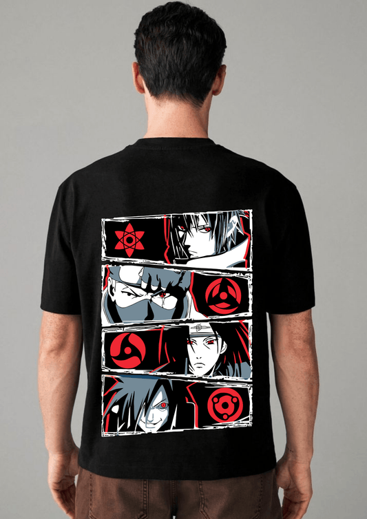 UCHIHA CLAN PRINTED BLACK TSHIRTS FOR MEN - Creazywolfs